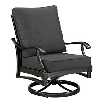 Oakland Living 2 pc Quick Drain Deep Seat Swivel Rocker Club Chairs with Cushions