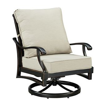 Oakland Living 2 pc Quick Drain Deep Seat Swivel Rocker Club Chairs with Cushions