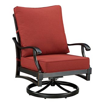 Oakland Living 2 pc Quick Drain Deep Seat Swivel Rocker Club Chairs with Cushions