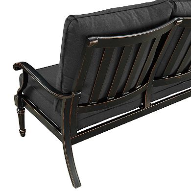 Oakland Living Rust Free Aluminum Deep Seat Loveseat with Cushions