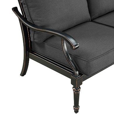 Oakland Living Rust Free Aluminum Deep Seat Loveseat with Cushions