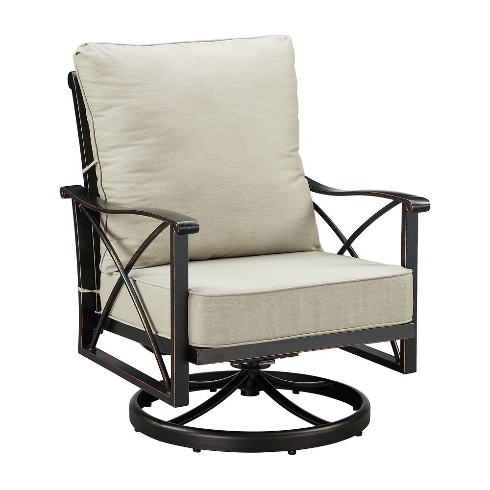 Oakland Living 2-Piece Rust Free Aluminum Deep Seat Swivel Rocker Club ...