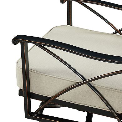 Oakland Living 2-Piece Rust Free Aluminum Deep Seat Swivel Rocker Club Chairs with Cushions