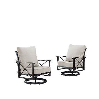 Oakland Living 2-Piece Rust Free Aluminum Deep Seat Swivel Rocker Club Chairs with Cushions