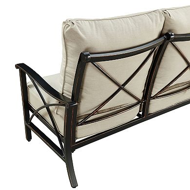 Oakland Living Outdoor Aluminum Deep Seat Loveseat with Cushions