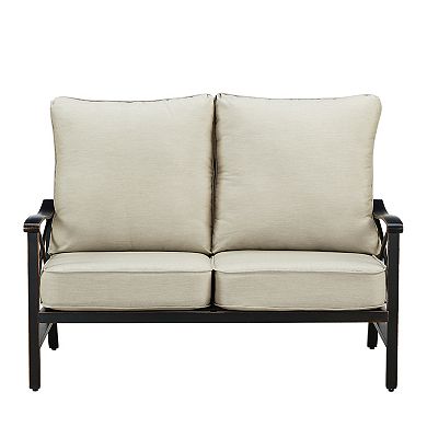 Oakland Living Outdoor Aluminum Deep Seat Loveseat with Cushions