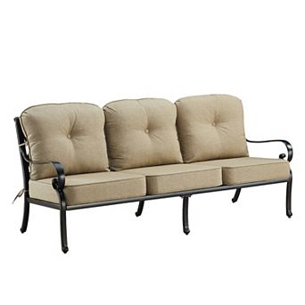 Oakland Living Rust Free Aluminum Deep Three Seat Sofa with Cushions