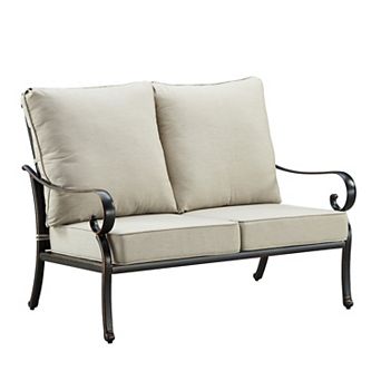 Oakland Living Aluminum Quick Drain Deep Seat Loveseat with Cushions
