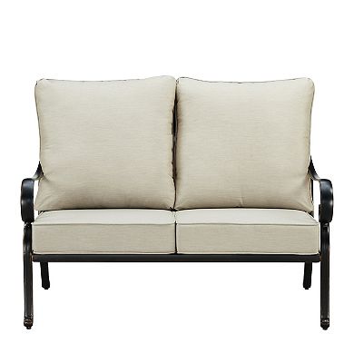 Oakland Living Aluminum Quick Drain Deep Seat Loveseat with Cushions
