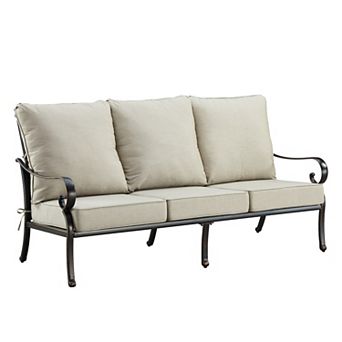 Oakland Living Outdoor Aluminum Deep Three Seat Sofa with Cushions