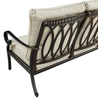 Oakland Living Outdoor Aluminum Deep Three Seat Sofa with Cushions