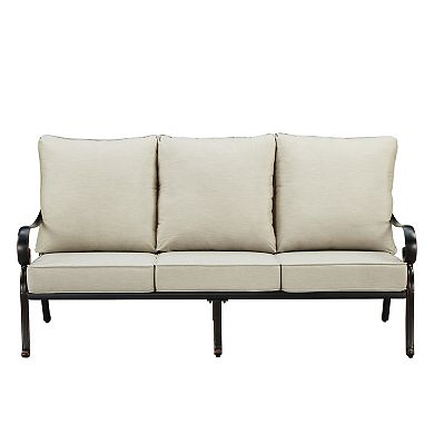 Oakland Living Outdoor Aluminum Deep Three Seat Sofa with Cushions