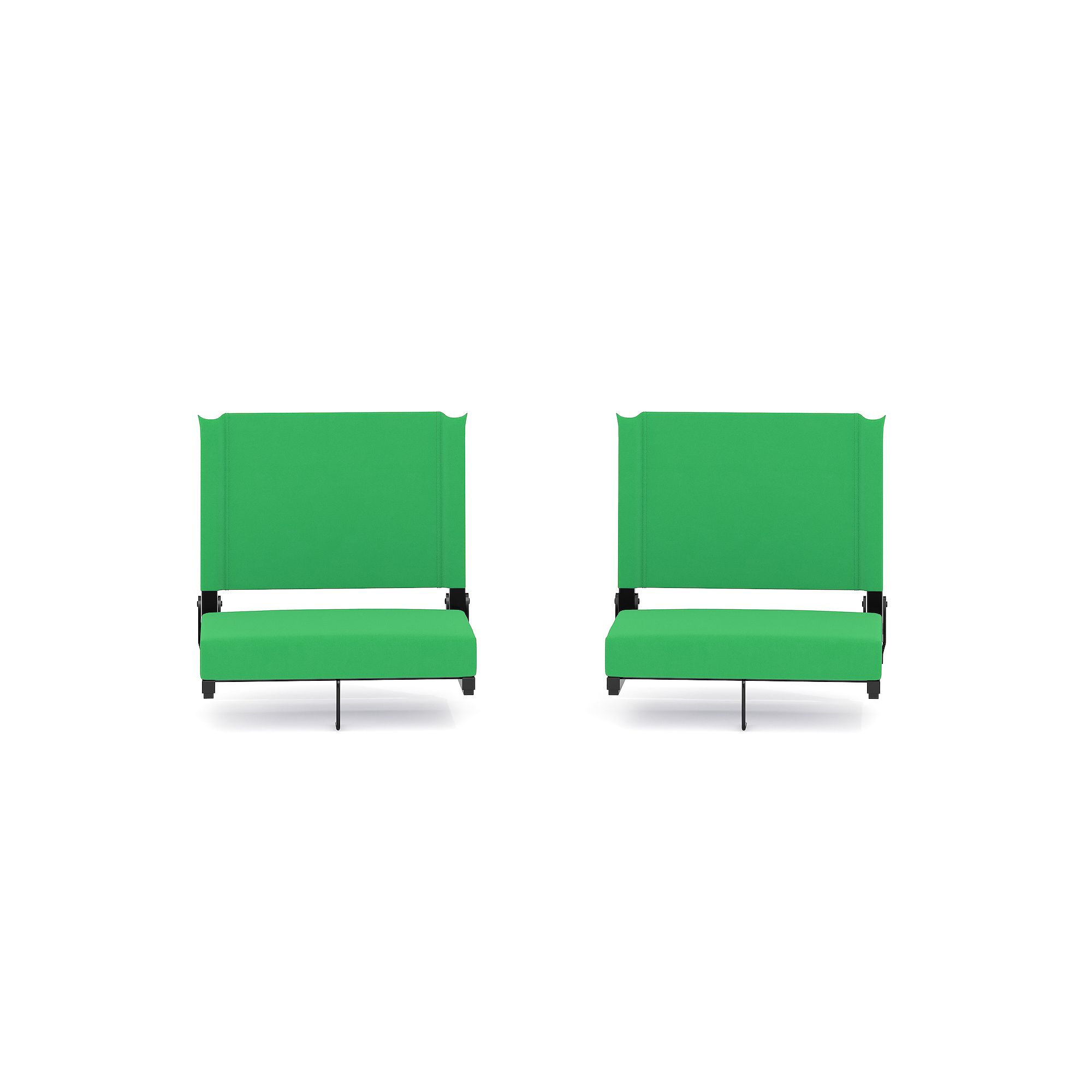 Flash Furniture 2-Piece Grandstand Comfort Lightweight Chair Set, Bright Gr