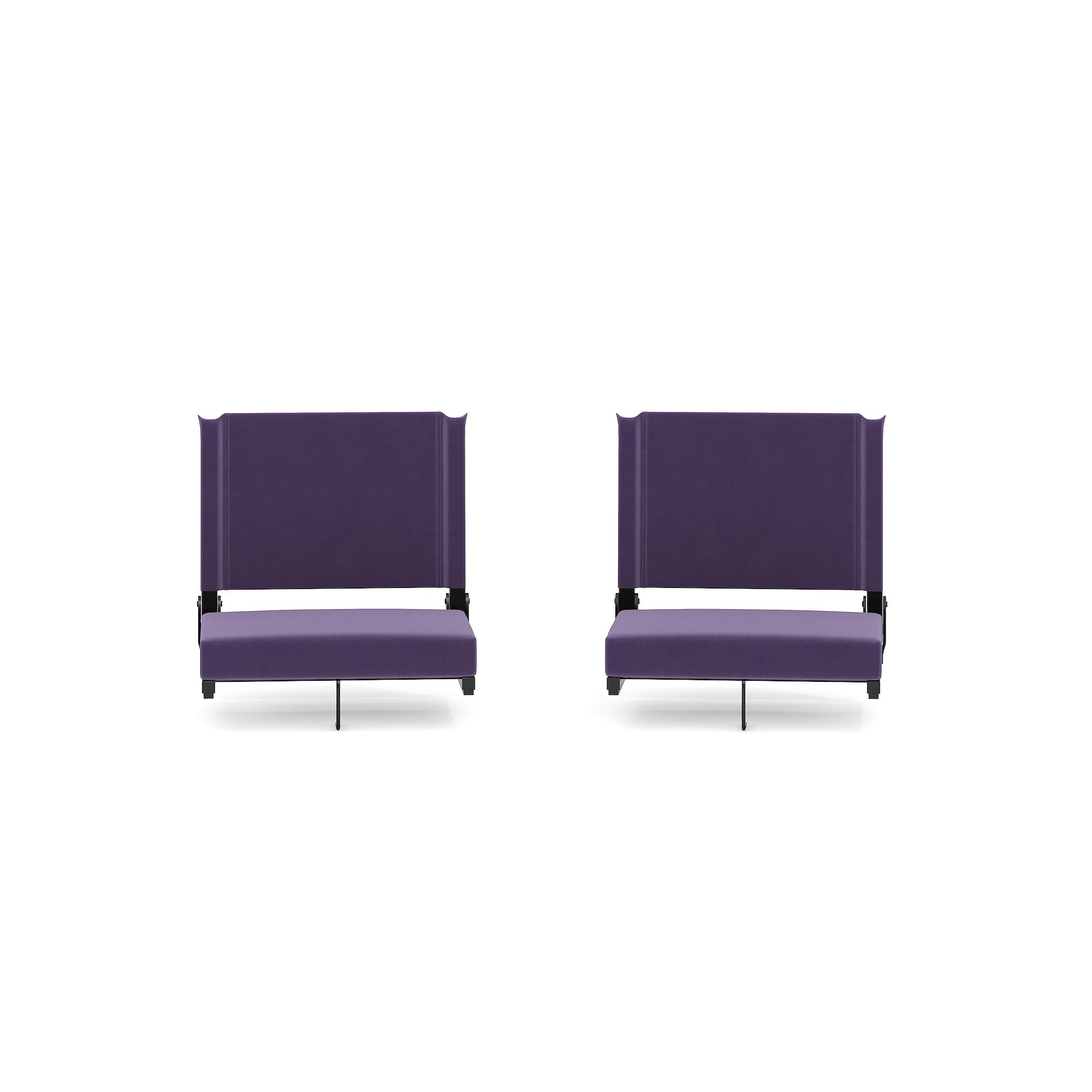 Flash Furniture 2-Piece Grandstand Comfort Lightweight Chair Set, Dark Purp