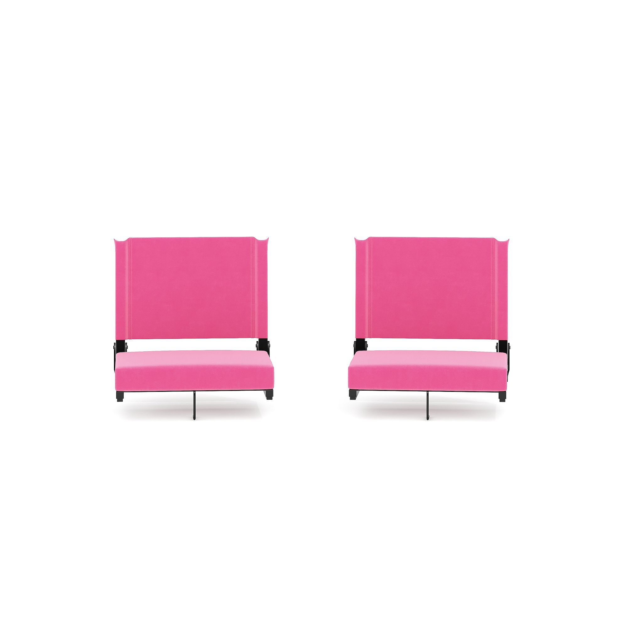 Flash Furniture 2-Piece Grandstand Comfort Lightweight Chair Set, Pink
