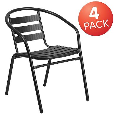 Flash Furniture Lila 4-Piece Metal Restaurant Stackable Chairs