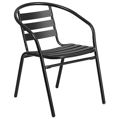 Flash Furniture Lila 4-Piece Metal Restaurant Stackable Chairs