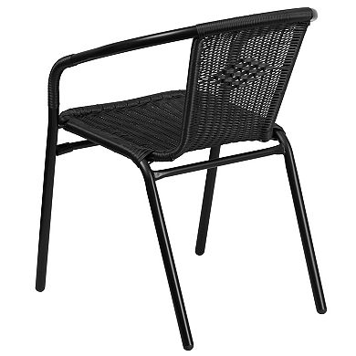 Flash Furniture Lila 4-Piece Rattan Indoor/Outdoor Stackable Chairs