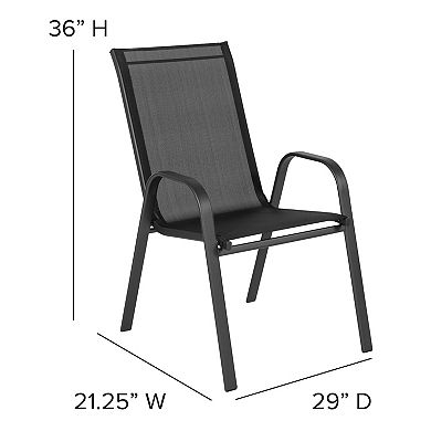 Flash Furniture 5-Piece Brazos Series Outdoor Stackable Chairs