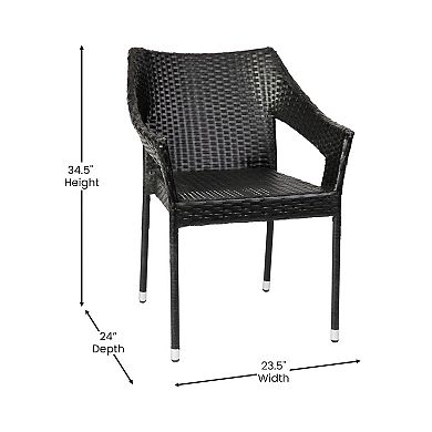 Flash Furniture 4-Piece Ethan Stackable All Weather Patio Chairs