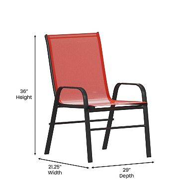 Flash Furniture 4-Piece Brazos Series Outdoor Stackable Chairs