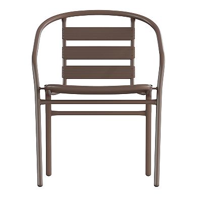 Flash Furniture Lila Bronze Metal Restaurant Stackable Chair