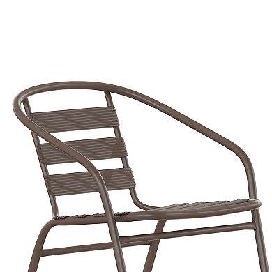 Flash Furniture Lila Bronze Metal Restaurant Stackable Chair