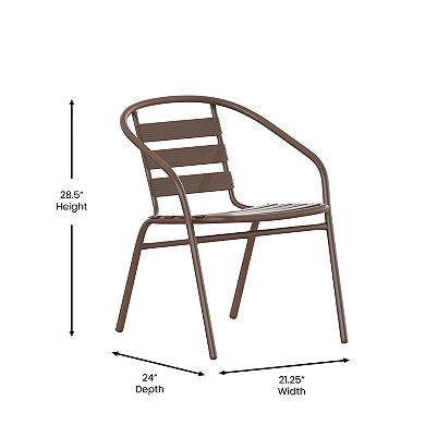 Flash Furniture Lila Bronze Metal Restaurant Stackable Chair