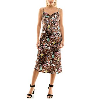 Women's Nicole Miller Printed Cowl Neck Slip Dress