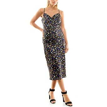 Women's Nicole Miller Printed Cowl Neck Slip Dress