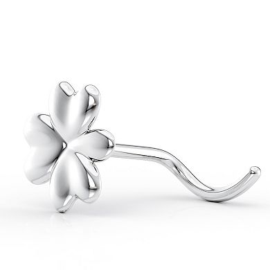 Lila Moon Curved Clover Nose Stud