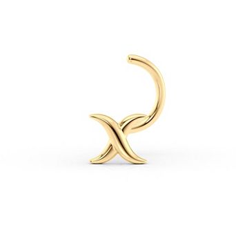 Lila Moon 14k Gold Curved X Nose Stud