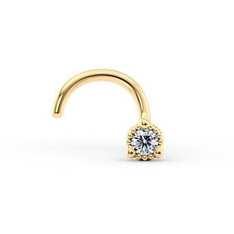 Lila Moon 14k Gold Curved Cubic Zirconia Nose Stud
