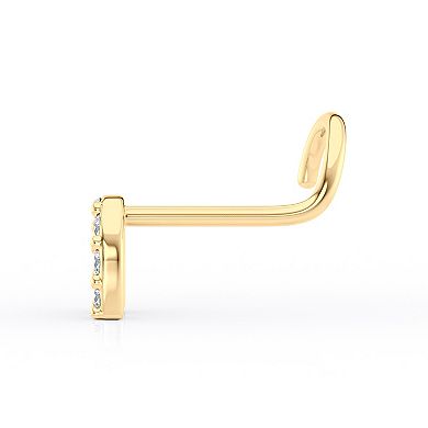 Lila Moon 14k Gold Cubic Zirconia Curved Horseshoe Nose Stud