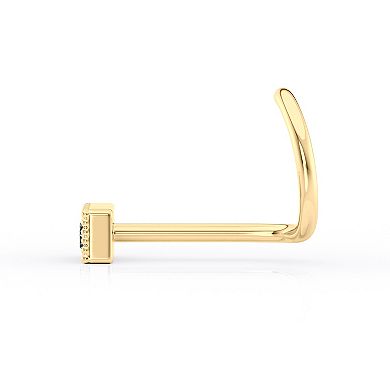 Lila Moon 14k Gold Cubic Zirconia Curved Nose Stud