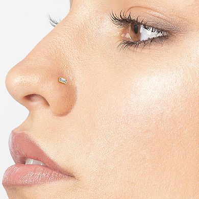 Lila Moon 14k Gold Cubic Zirconia Curved Nose Stud