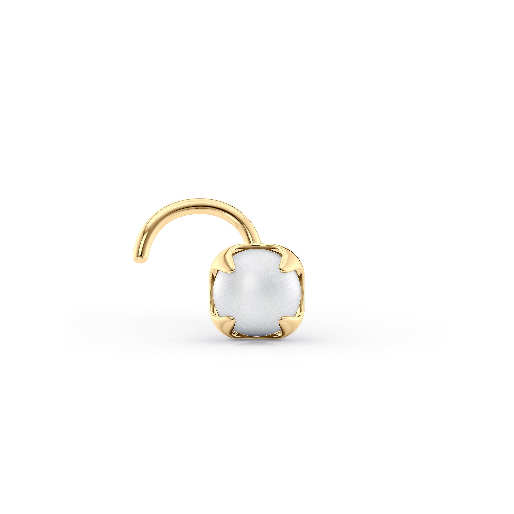 Lila Moon 14k Gold Freshwater Cultured Pearl Curved Nose Stud, Womens