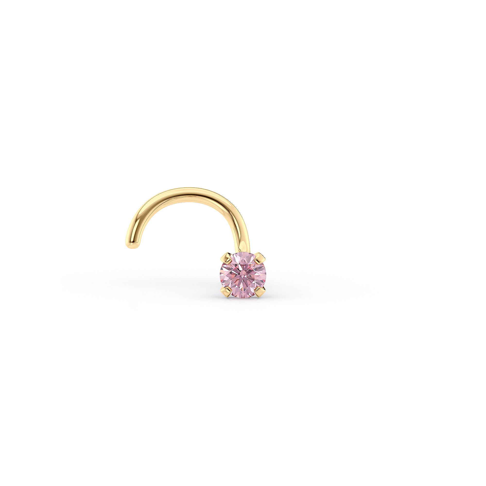 Lila Moon 14k Gold Pink Crystal Curved Nose Stud, Womens