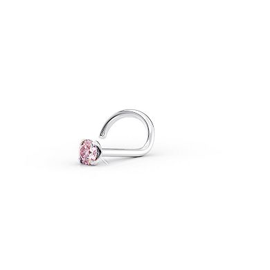 Lila Moon 14k Gold Pink Crystal Curved Nose Stud