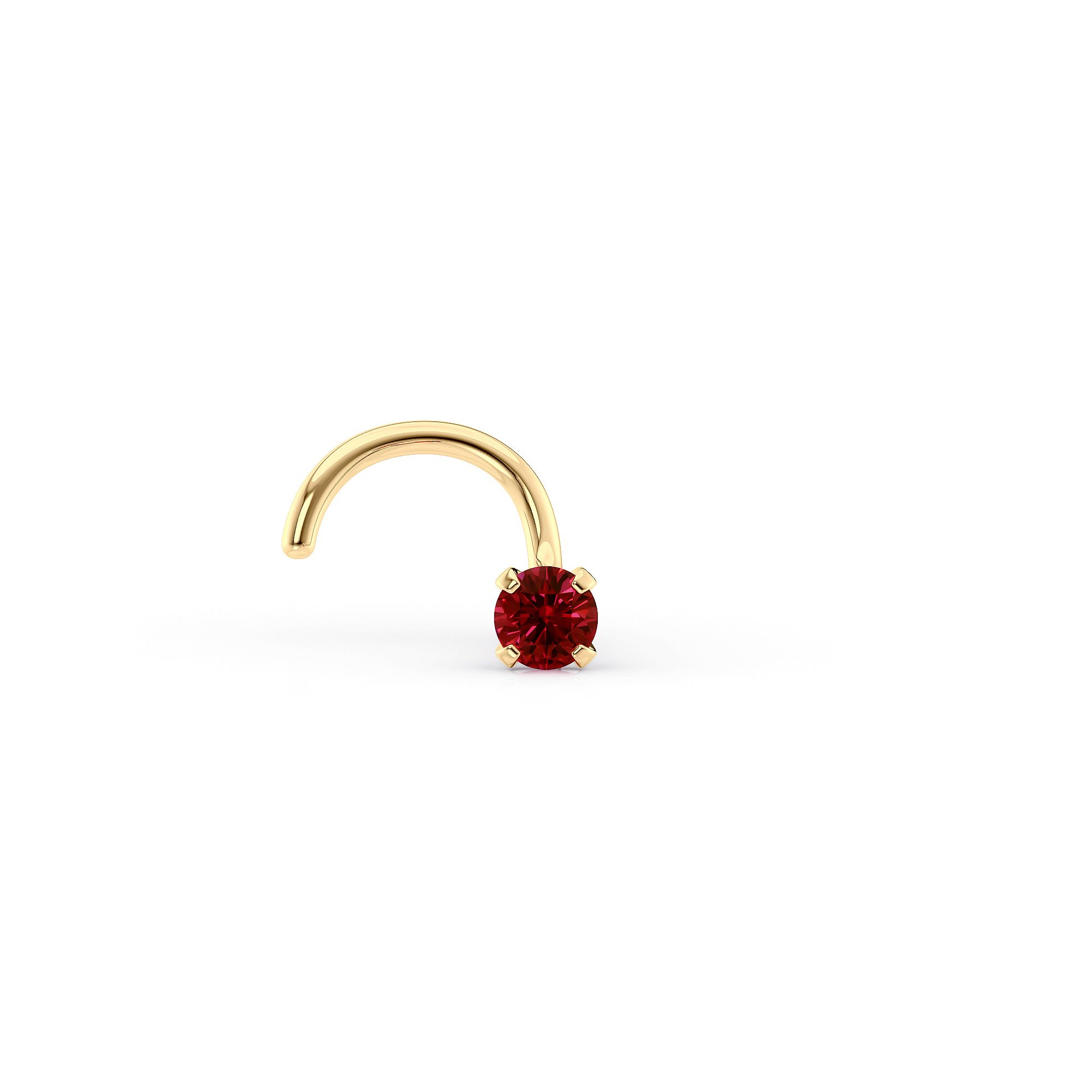 Lila Moon 14k Gold Red Crystal Curved Nose Stud, Womens