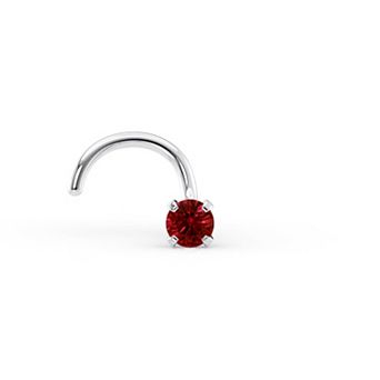Lila Moon 14k Gold Red Crystal Curved Nose Stud