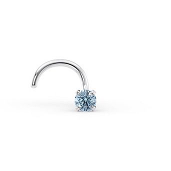 Lila Moon 14k Gold Blue Crystal Curved Nose Stud