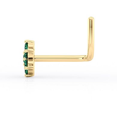 Lila Moon 14k Gold Green Cubic Zirconia Curved Nose Stud