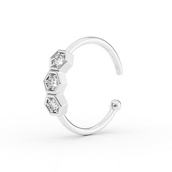 Lila Moon 10k Gold Cubic Zirconia Open Nose Ring