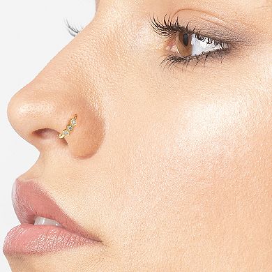 Lila Moon 10k Gold Cubic Zirconia Open Nose Ring