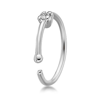 Lila Moon 14k Gold Lab-Grown Diamond Accent Hoop Nose Ring