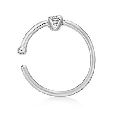 Lila Moon 14k Gold Lab-Grown Diamond Accent Hoop Nose Ring