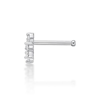 Lila Moon 14k Gold Lab-Created Diamond Accent Flower Nose Stud