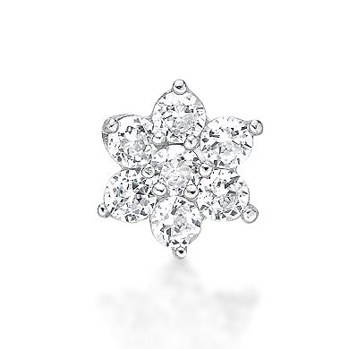 Lila Moon 14k Gold Lab-Created Diamond Accent Flower Nose Stud