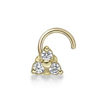 Lila Moon 10k Gold Lab-Grown Diamond Accent 3-Stone Nose Stud